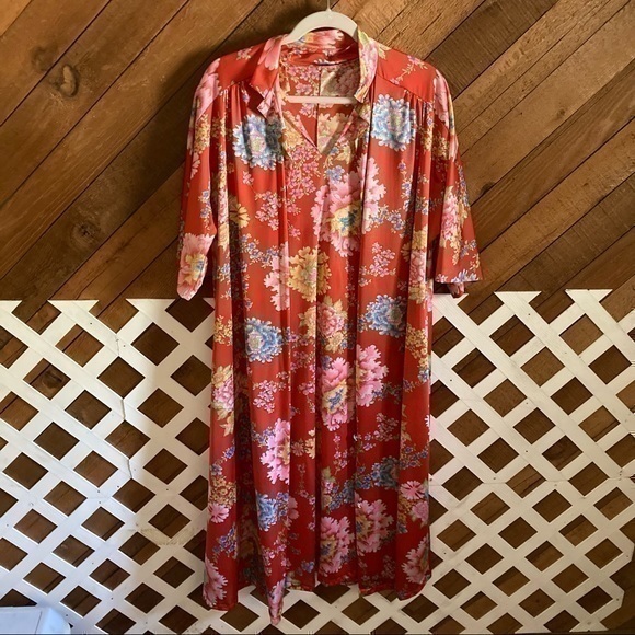 Vanity Fair 60s vintage floral nightgown with robe set size M